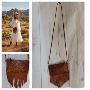 Brown Fringe Crossbody Bag